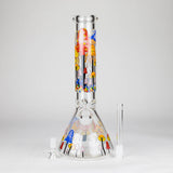 14" 7 mm Glass Bong With Magic Mushroom Design