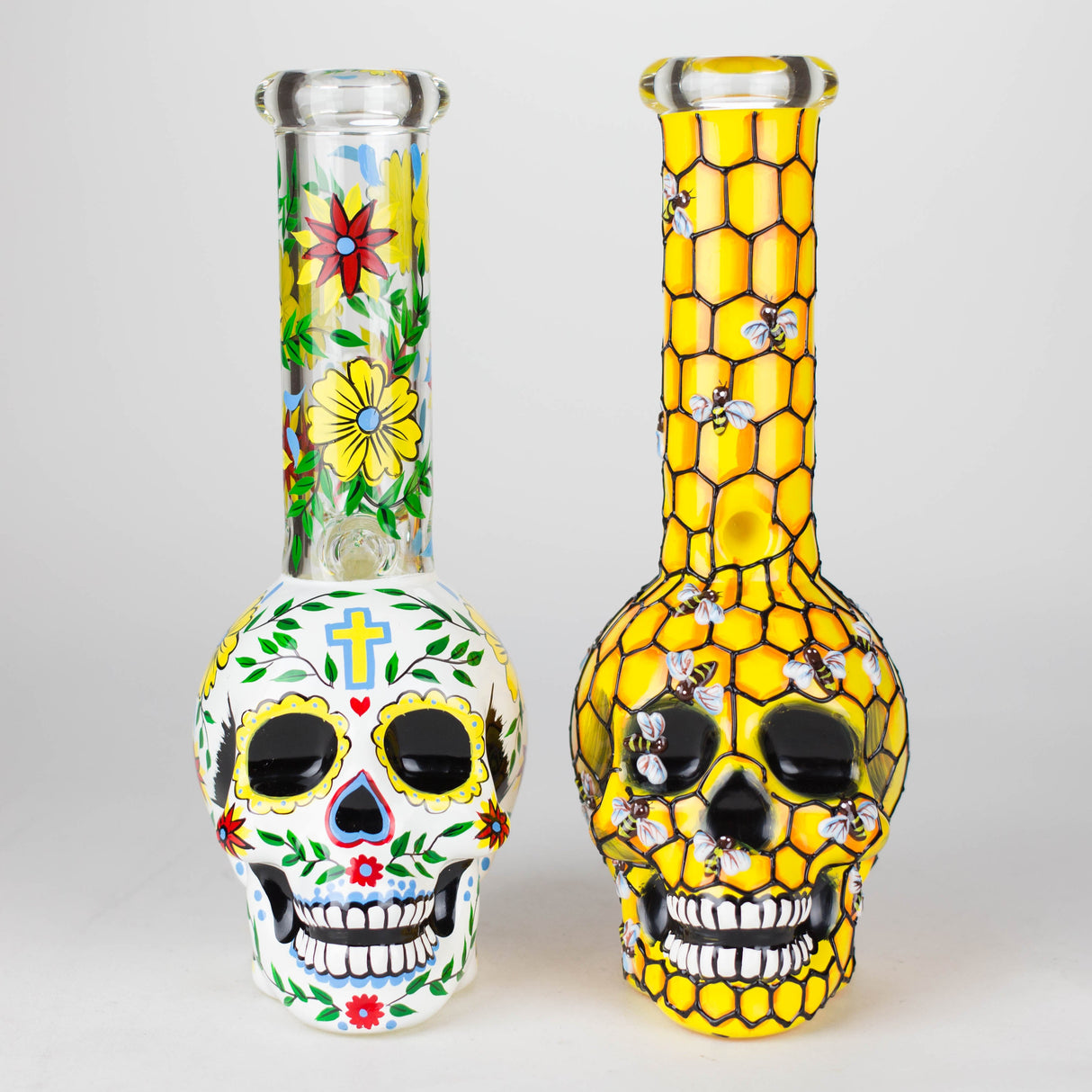 9" Sugar Skull-Themed glass bong [SK Series] Glass Bong BB Canada