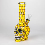 9" Sugar Skull-Themed glass bong [SK Series] Glass Bong BB Canada Yellow