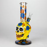 10" Sugar Skull-Themed glass bong [SK Series] Glass Bong BB Canada Yellow