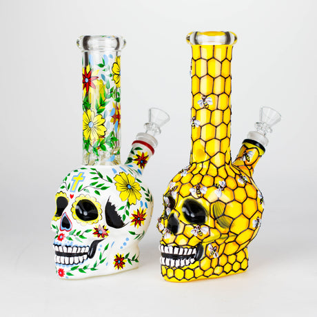 9" Sugar Skull-Themed glass bong [SK Series] Glass Bong BB Canada