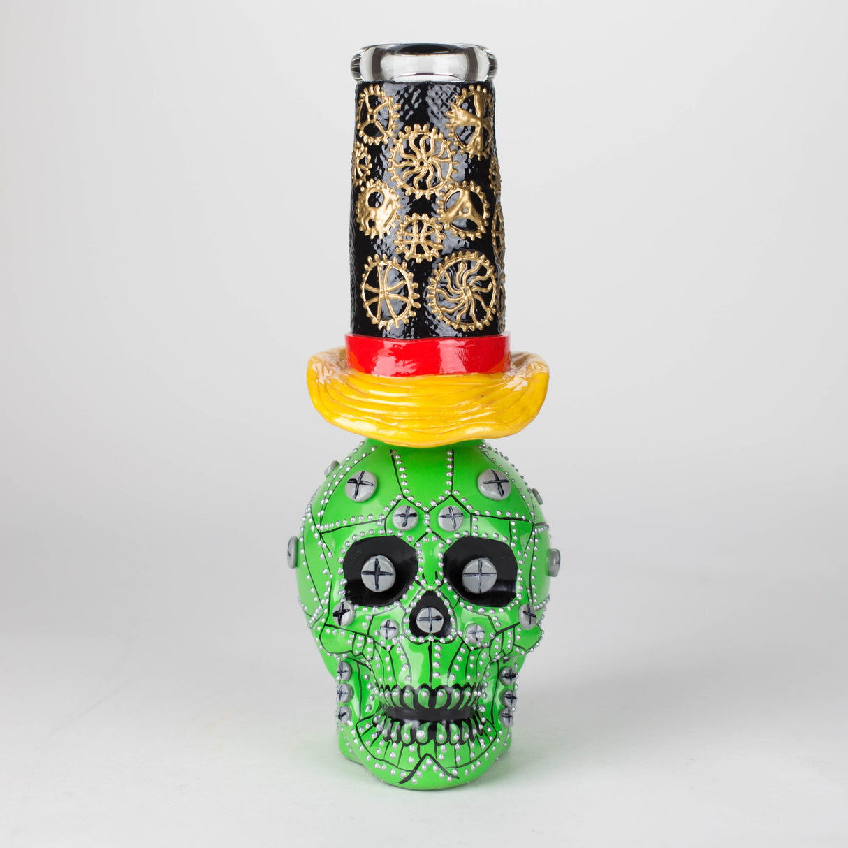 9" Wizard-Themed Sugar Skull Glass Bong [SK05] Glass Bong BB Canada