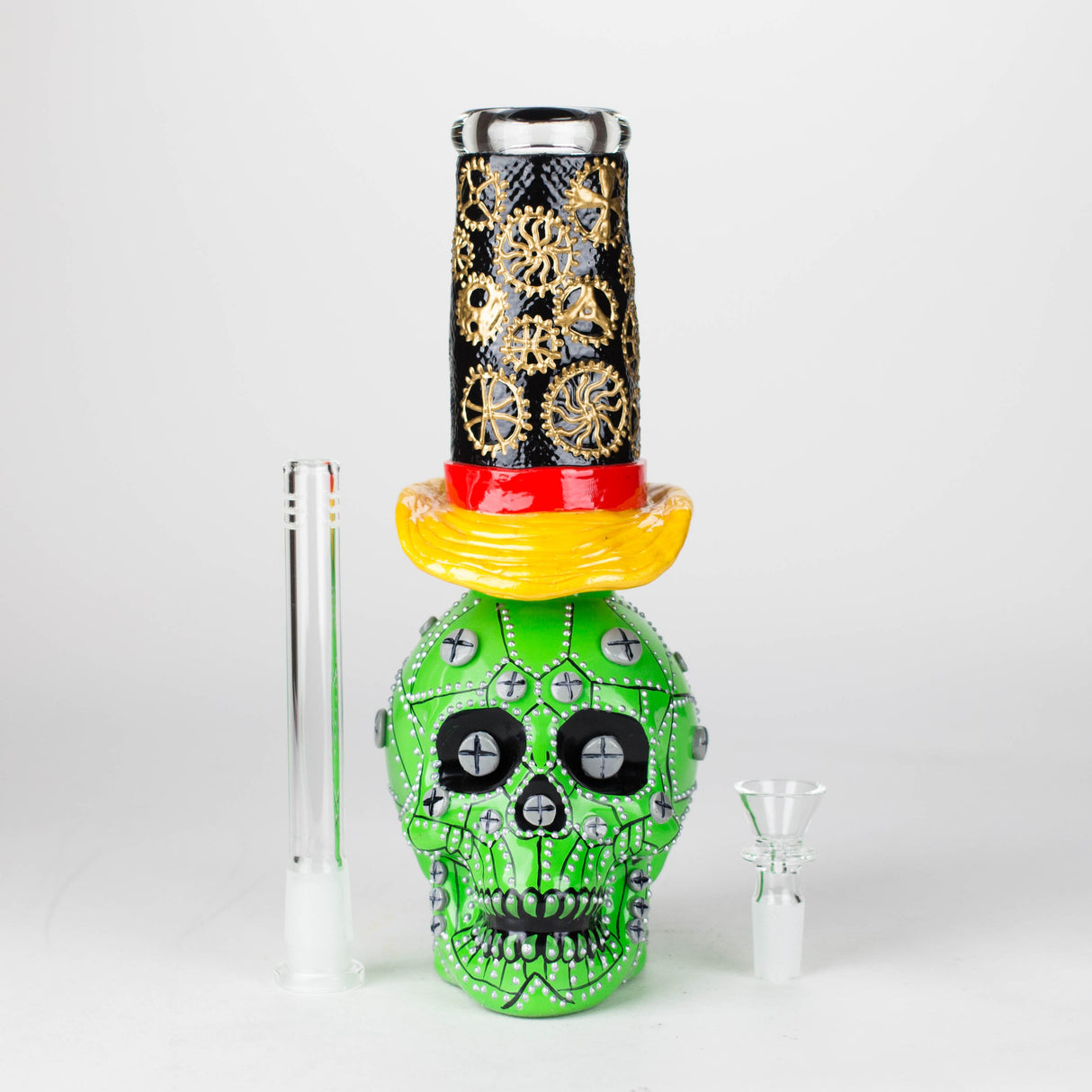 9" Wizard-Themed Sugar Skull Glass Bong [SK05] Glass Bong BB Canada
