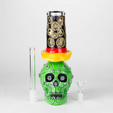 9" Wizard-Themed Sugar Skull Glass Bong [SK05] Glass Bong BB Canada