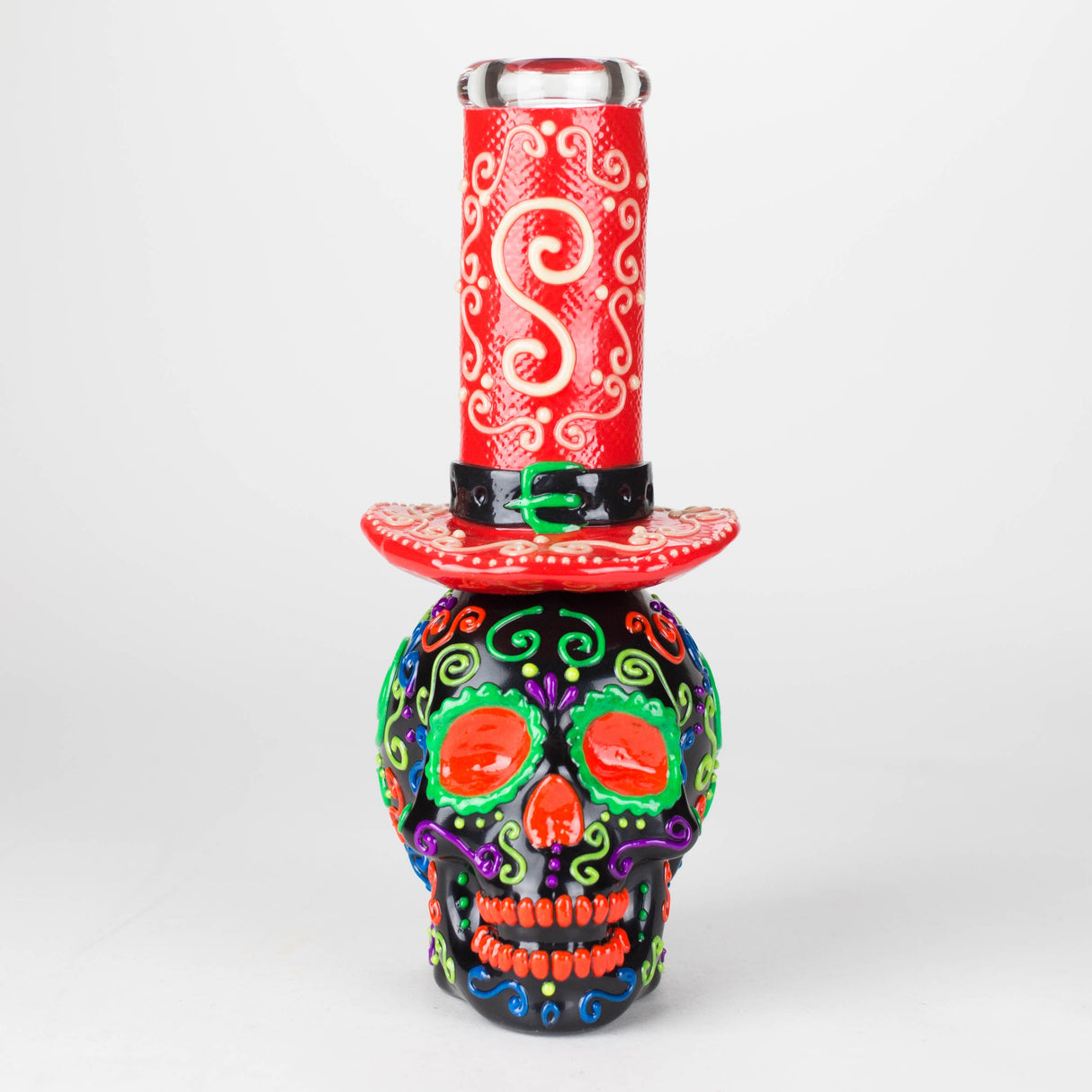 9" Wizard-Themed Sugar Skull Glow-in-the-Dark Glass Bong [SK14] Glass Bong BB Canada