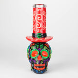 9" Wizard-Themed Sugar Skull Glow-in-the-Dark Glass Bong [SK14] Glass Bong BB Canada