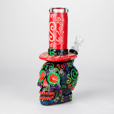 9" Wizard-Themed Sugar Skull Glow-in-the-Dark Glass Bong [SK14] Glass Bong BB Canada