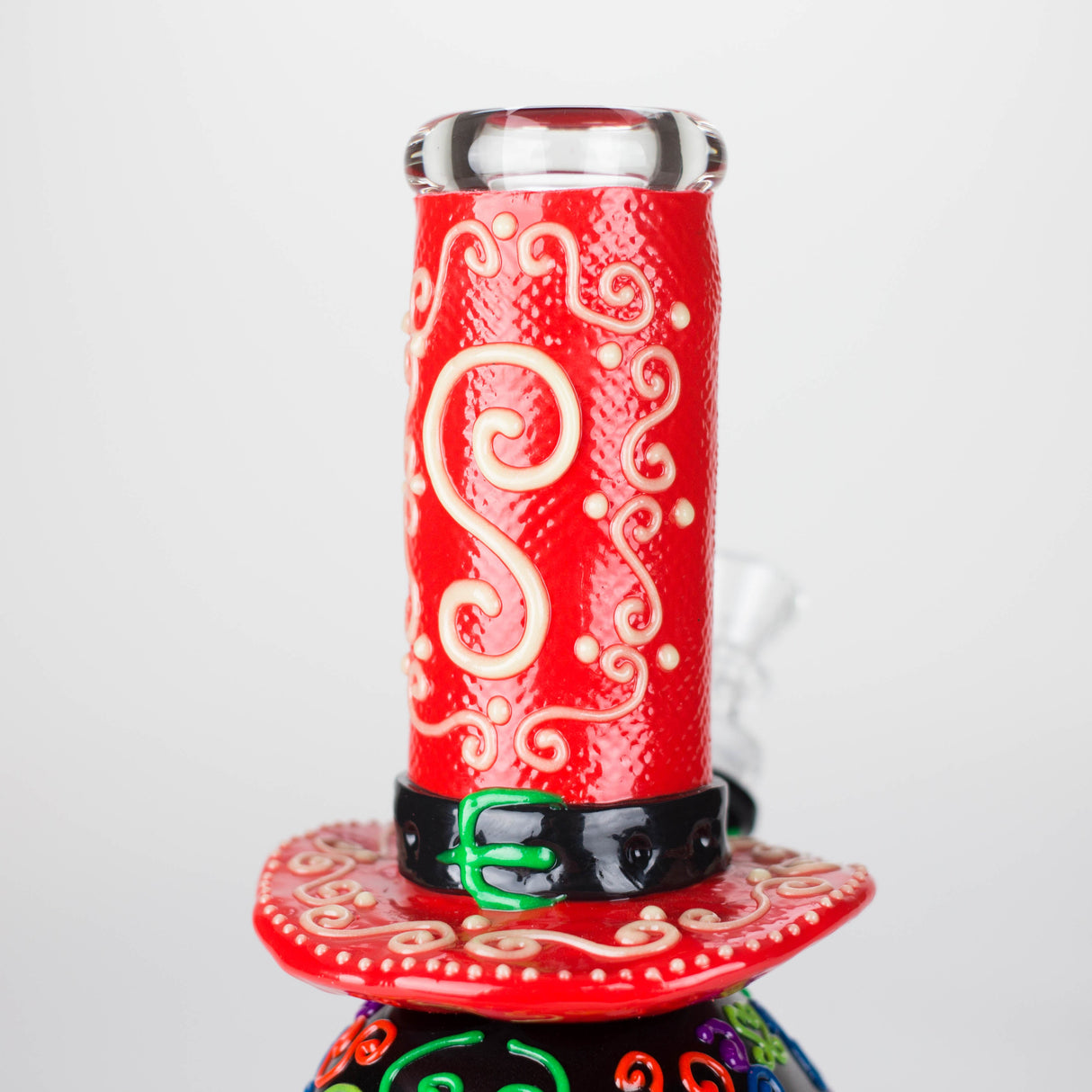 9" Wizard-Themed Sugar Skull Glow-in-the-Dark Glass Bong [SK14] Glass Bong BB Canada