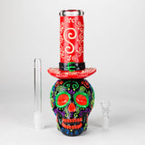 9" Wizard-Themed Sugar Skull Glow-in-the-Dark Glass Bong [SK14] Glass Bong BB Canada