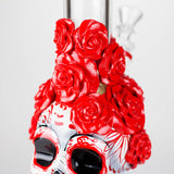 9" Rose sugar skull-themed glass bong [SK16] Glass Bong BB Canada