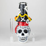 9" Pirate-Themed Sugar Skull Glass Bong [SK20] Glass Bong BB Canada