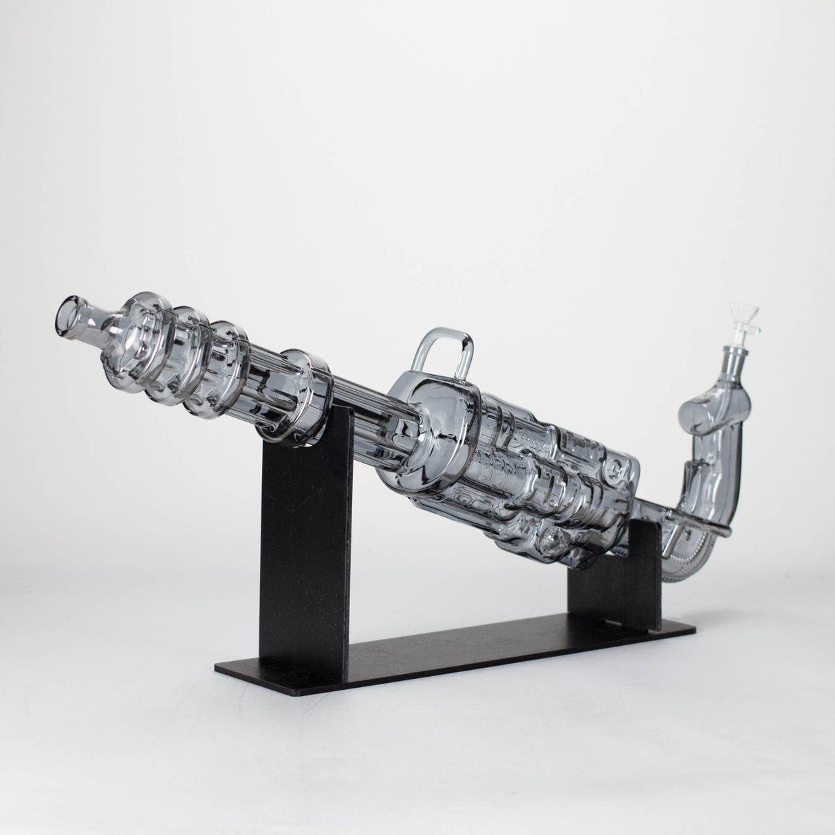24" Electroplated Machine gun Design Glass Bong with Display Stand [GU002] Glass Bong BB Canada Gray