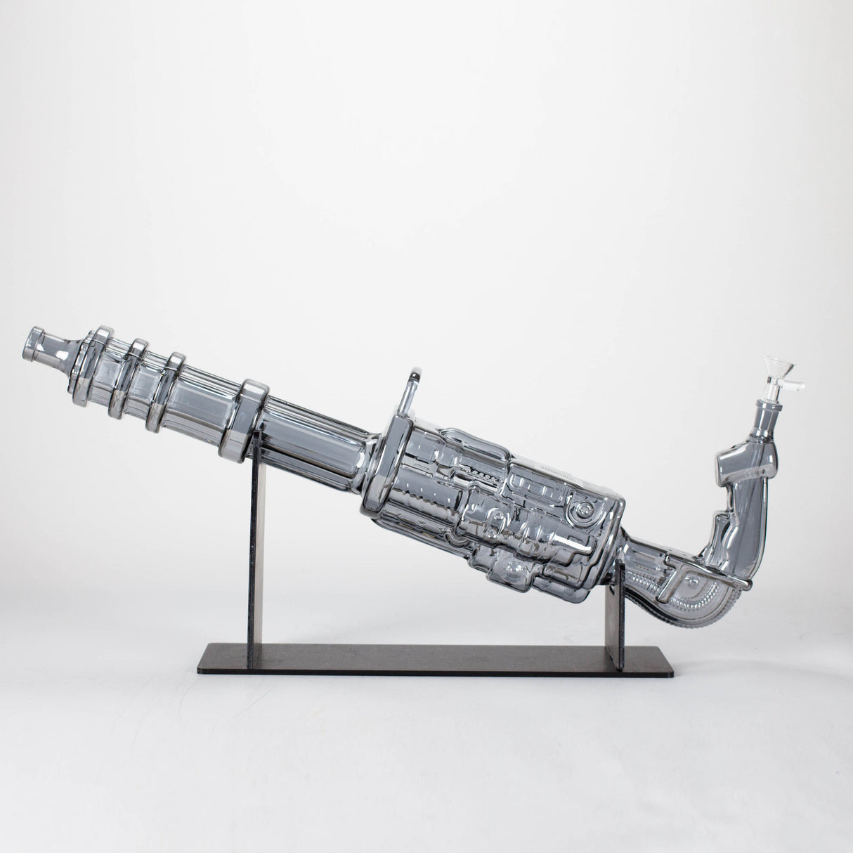 24" Electroplated Machine gun Design Glass Bong with Display Stand [GU002] Glass Bong BB Canada