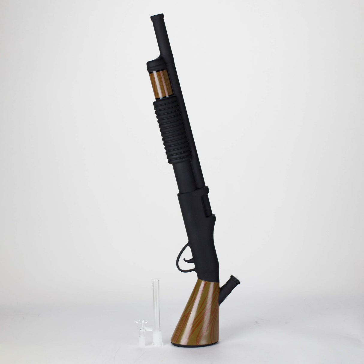 27" Painted Shotgun Design Glass Bong with Display Stand [GU006]