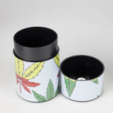 Air tight Stash Jars with Green Leaf Designs Box of 6