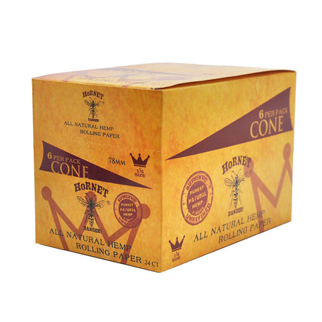 HORNET | 1-1/4 Size Natural Pre-Rolled Paper Cones 6 x 24CT Pre-rolled Cone (Display Pack) Super Supplys Inc