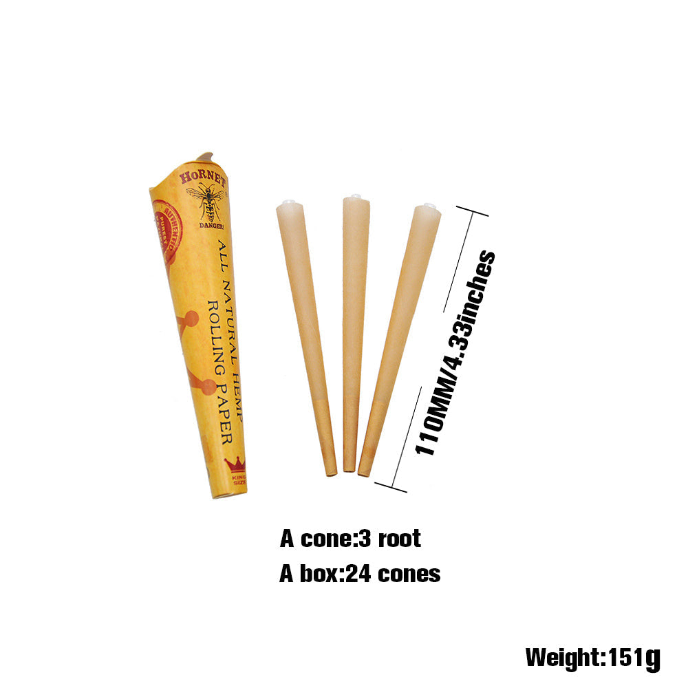 HORNET | King Size Natural Pre-Rolled Paper Cones 3 x 24CT Pre-rolled Cone (Display Pack) Super Supplys Inc