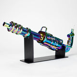 24" Electroplated Machine gun Design Glass Bong with Display Stand [GU002] Glass Bong BB Canada Green