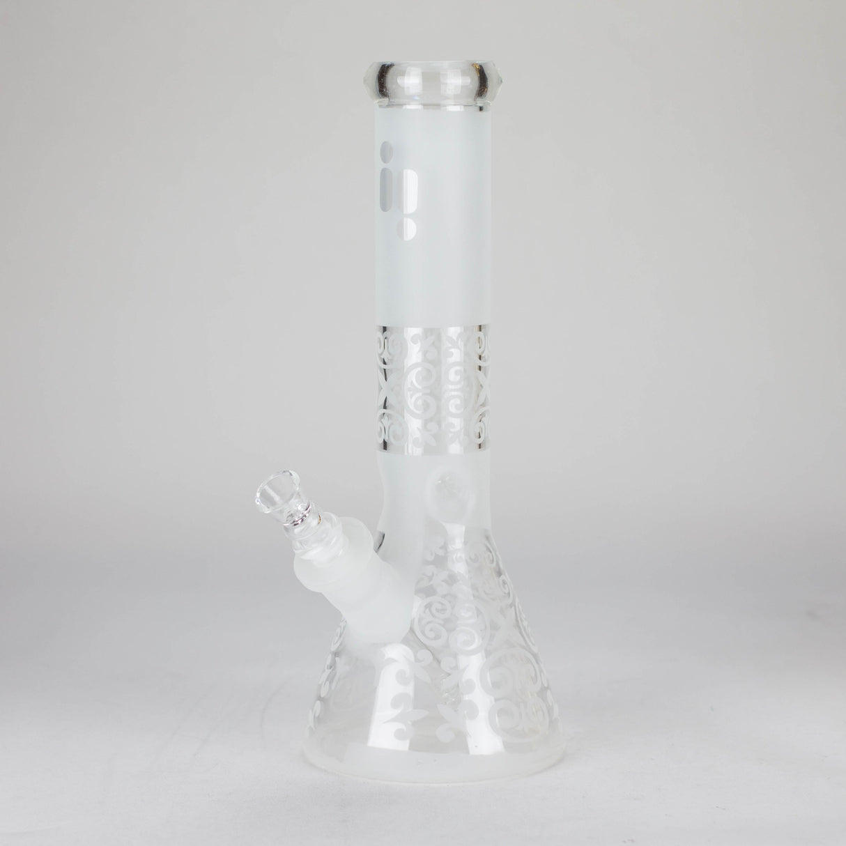 12" Frosted glass beaker water bong