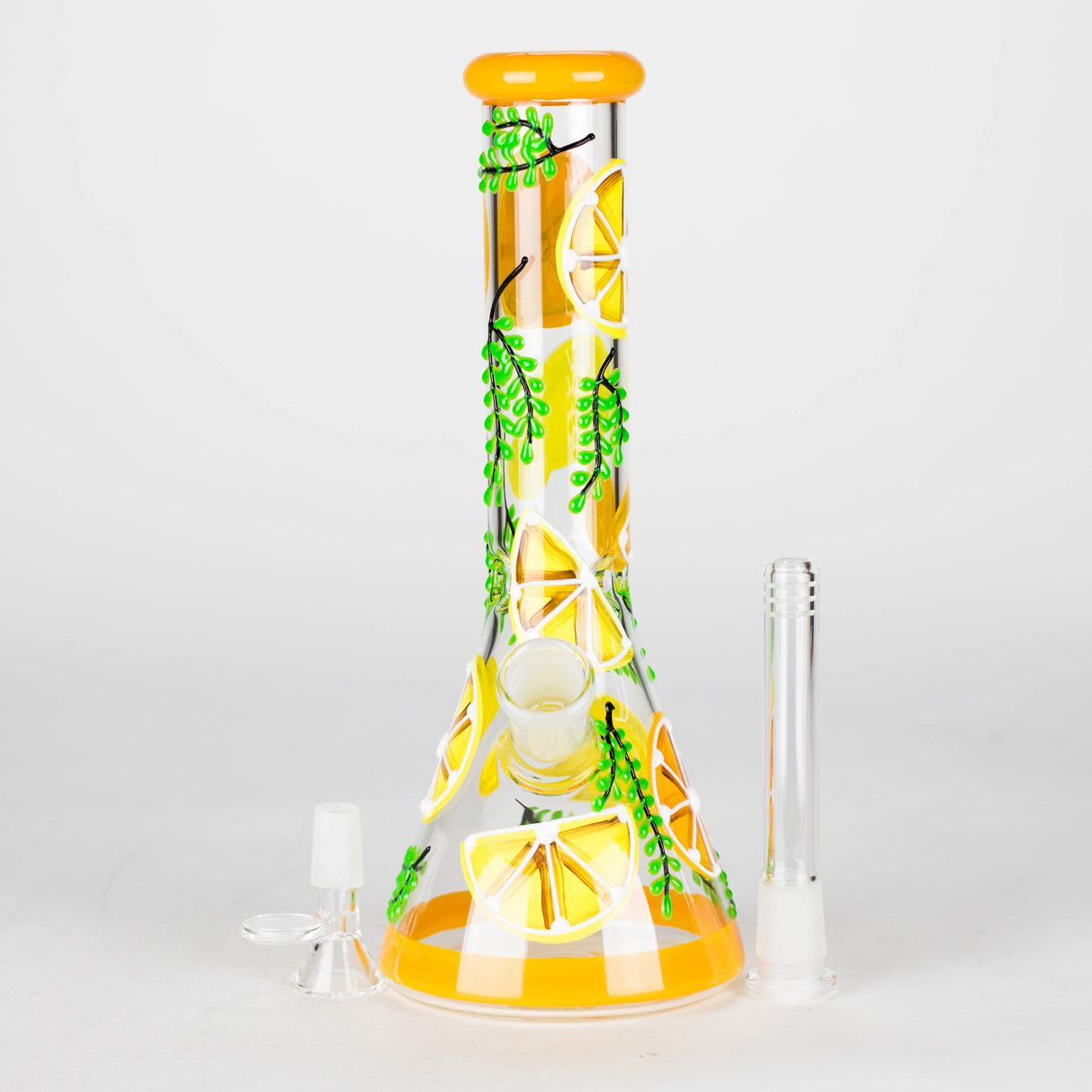 10" 3D Glass Bong With Orange Design