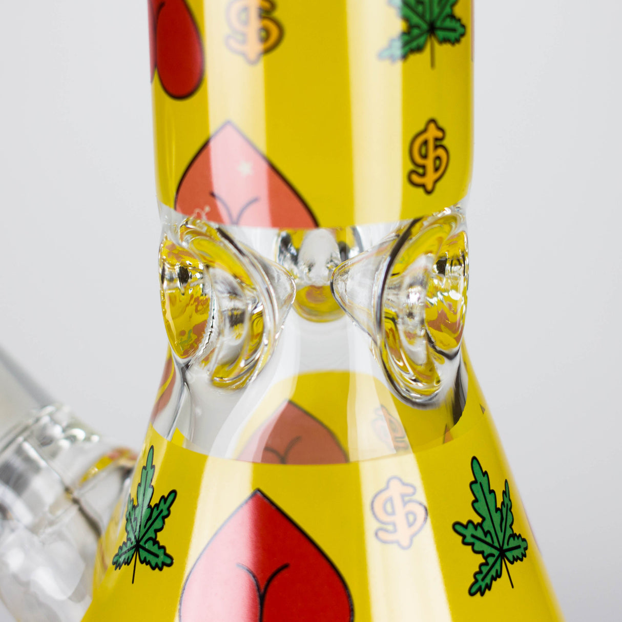 14" 7mm Glass Bong With Heart Design Beaker Bong 777 Smoke