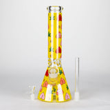 14" 7mm Glass Bong With Heart Design Beaker Bong 777 Smoke