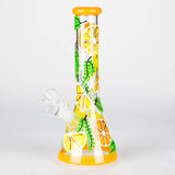 10" 3D Glass Bong With Orange Design