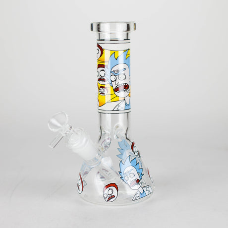 8.5" Cartoon Designs Glow In The Dark beaker bong In the Box [PIP301] Glass Bong NIBO Distribution Design 10