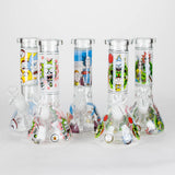 8.5" Cartoon Designs Glow In The Dark beaker bong In the Box [PIP301] Glass Bong NIBO Distribution
