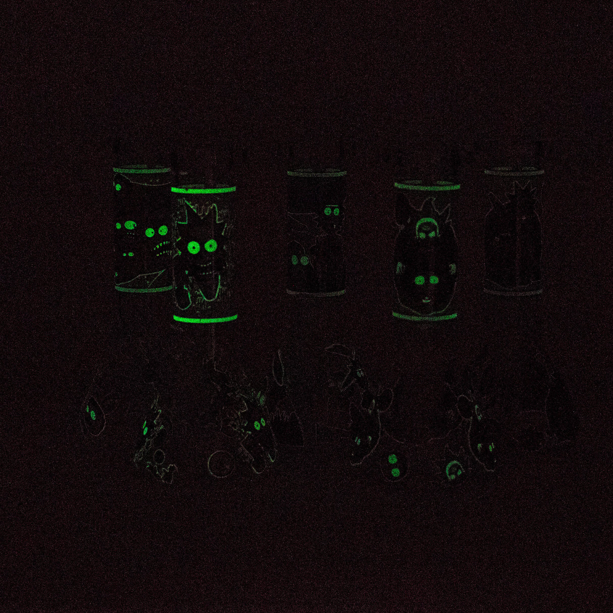 8.5" Cartoon Designs Glow In The Dark beaker bong In the Box [PIP301] Glass Bong NIBO Distribution