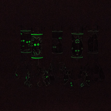 8.5" Cartoon Designs Glow In The Dark beaker bong In the Box [PIP301] Glass Bong NIBO Distribution