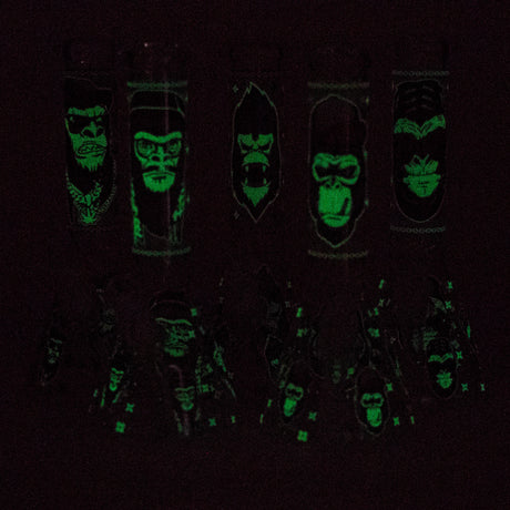10" Gorilla Designs Glow In The Dark beaker bong In the Box [PIP302] Glass Bong NIBO Distribution