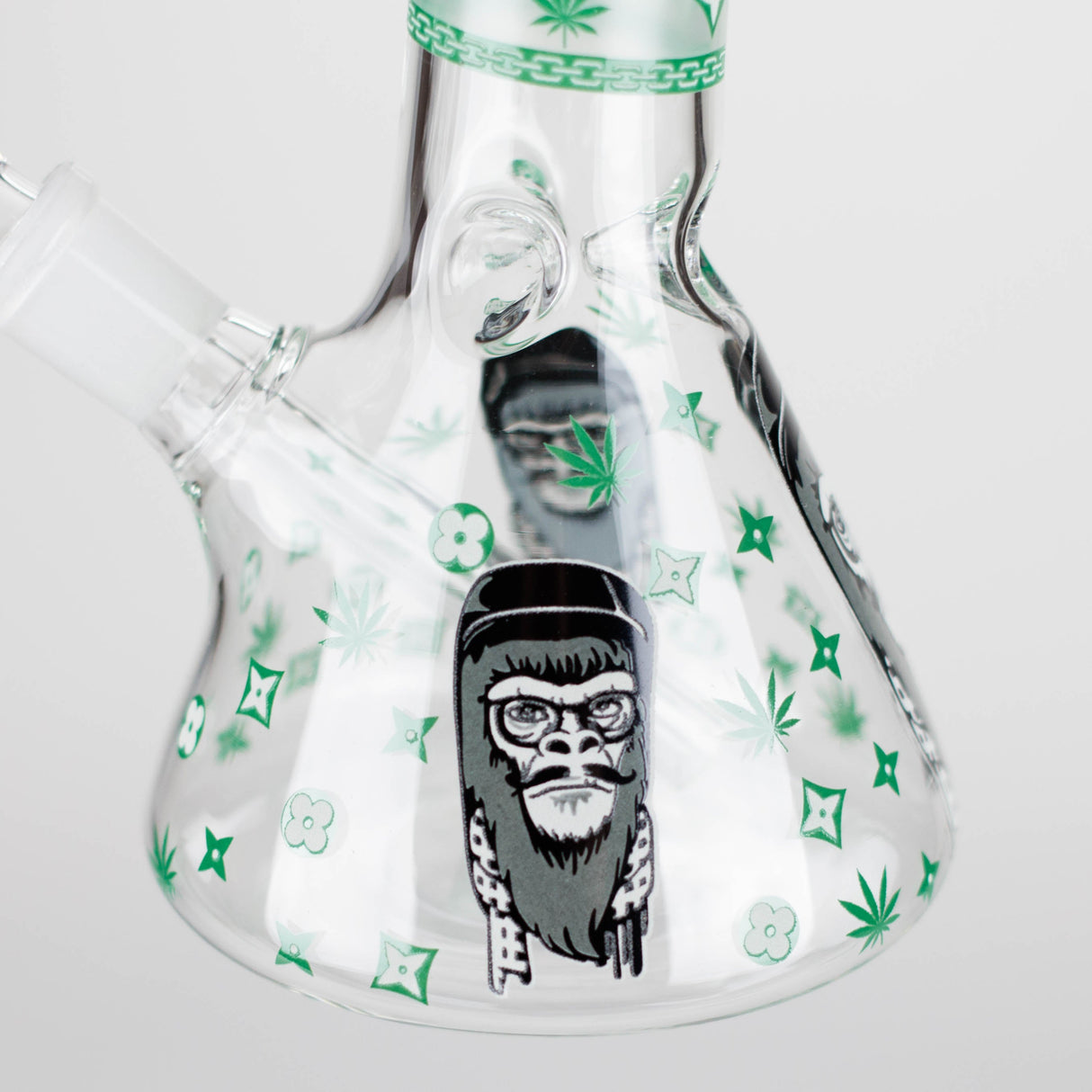 8.5" Gorilla Designs Glow In The Dark beaker bong In the Box [PIP301] Glass Bong NIBO Distribution