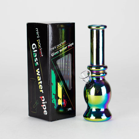 6" Glass Mini Bong Rainbow Standard Shaped Box of 12 [JBLMIN-01-4] Glass Bong Canadian Distributor
