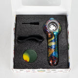 5" Pipe Metal Small Silicone Pill Case Inside - Rainbow [YD2083]