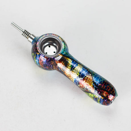 5" Pipe Metal Small Silicone Pill Case Inside - Rainbow [YD2083]