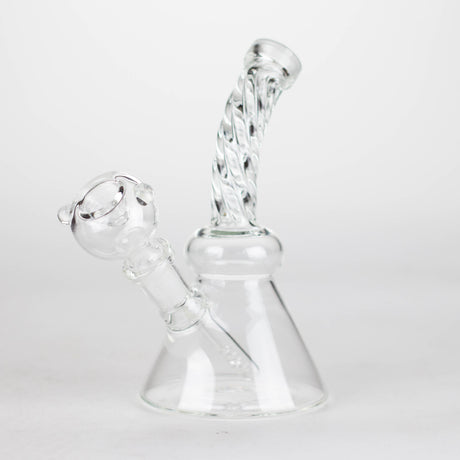 6" bent neck Twist glass bong with diffuser Glass Bong Bongzie Smokes