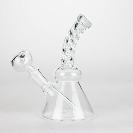 6" bent neck Twist glass bong with diffuser Glass Bong Bongzie Smokes