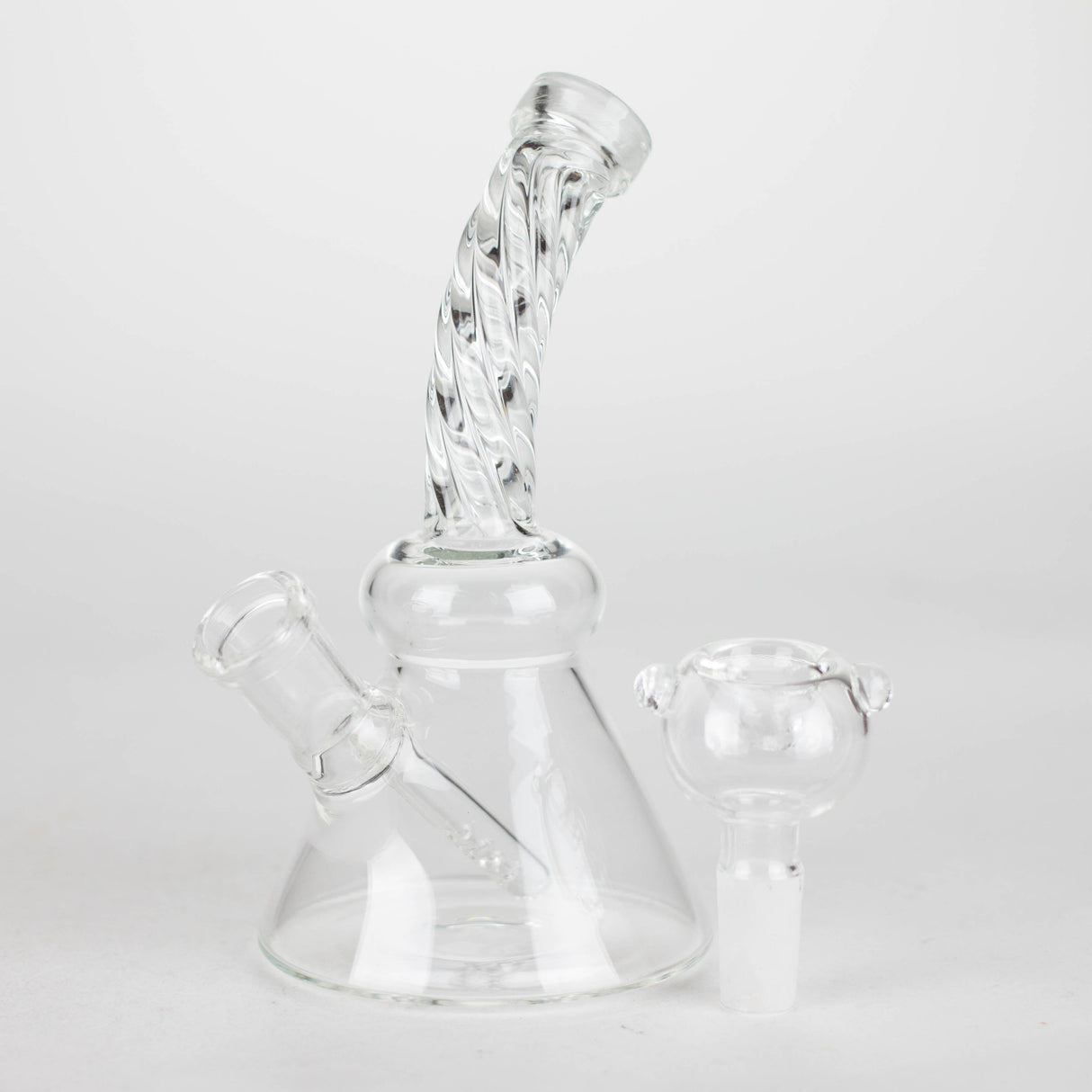 6" bent neck Twist glass bong with diffuser Glass Bong Bongzie Smokes