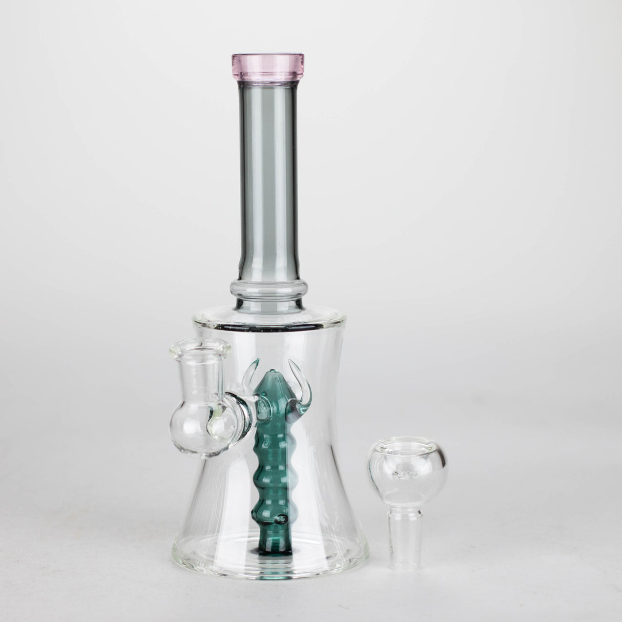 8" Assorted color tube glass bong with caterpilar diffuser Glass Bong Bongzie Smokes