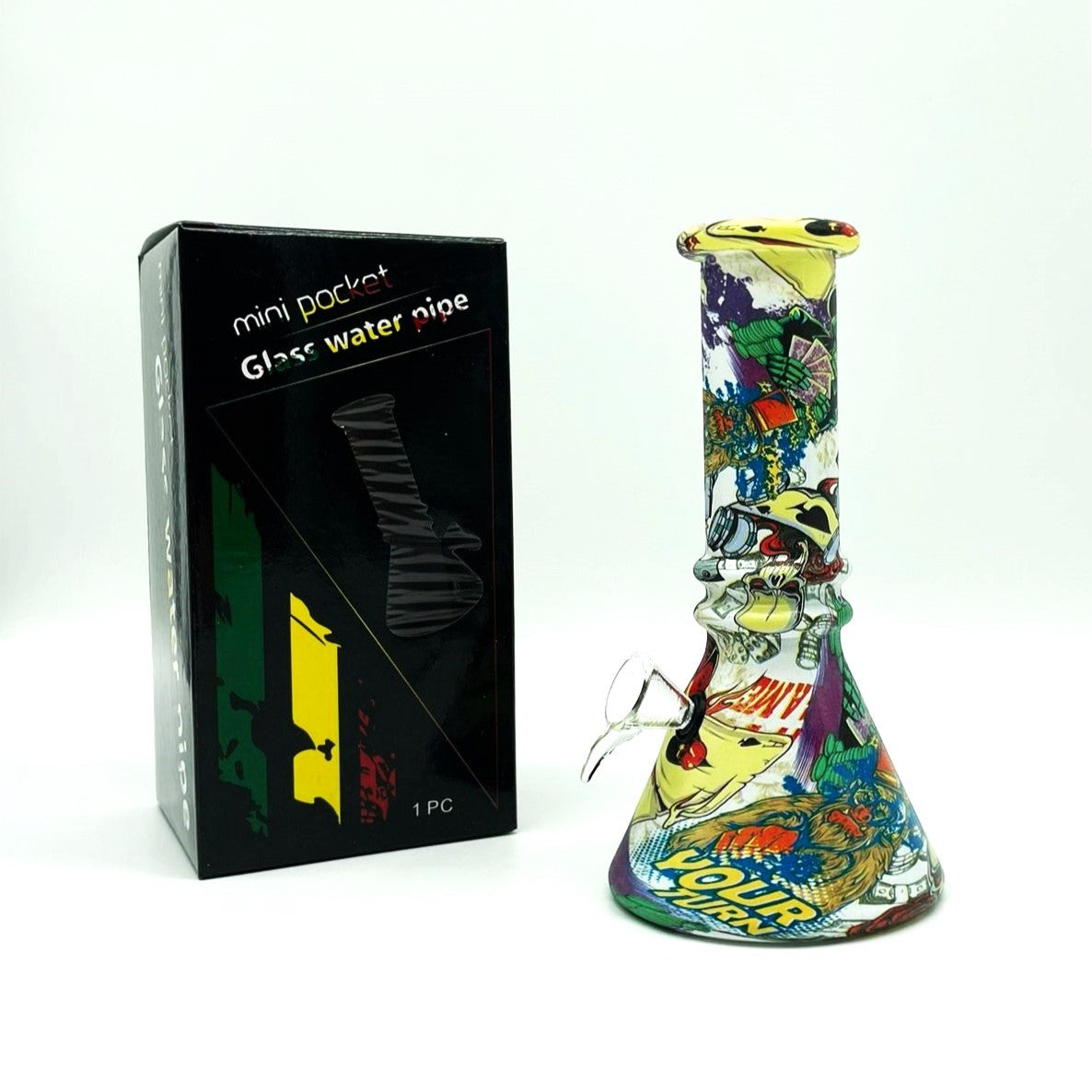 6" Multicolor Mini soft glass water bong Assorted Designs [PIP411] Glass Bong NIBO Distribution