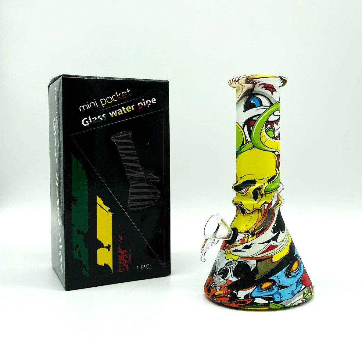 6" Multicolor Mini soft glass water bong Assorted Designs [PIP411] Glass Bong NIBO Distribution