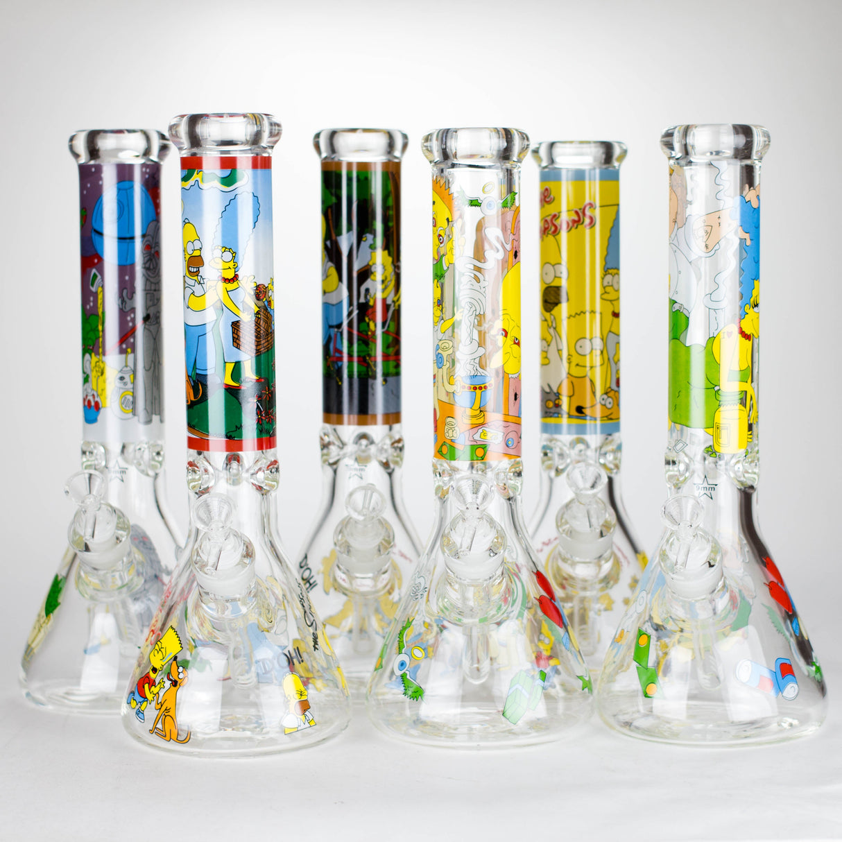 14" Yellow Family Cartoon 9 mm glass bongs [PIP789] Glass Bong NIBO Distribution