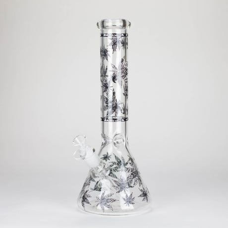 Karma | 14" Leaf Beaker Glow in the dark Glass Bong Glass Bong Maq Distributors