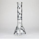 Karma | 14" Leaf Beaker Glow in the dark Glass Bong Glass Bong Maq Distributors