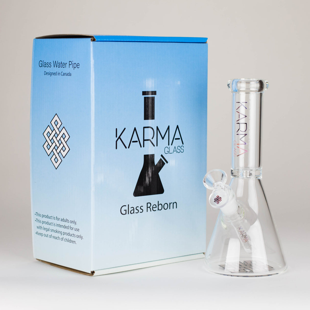 Karma | 9" Skinny Beaker Glass Bong Glass Bong Maq Distributors