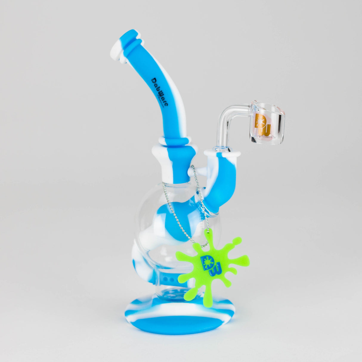 Dabware | Silicone Rig Platinum Global Incycler Rig (Blue/White)