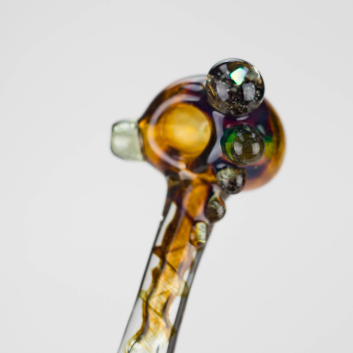 Shine Glassworks | Deluxe Frit Pipe with Large Opal - Made in Canada