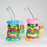 9" Resin 3D Face Mask Rig-Assorted color Resin · Silicone Rig DY Glass