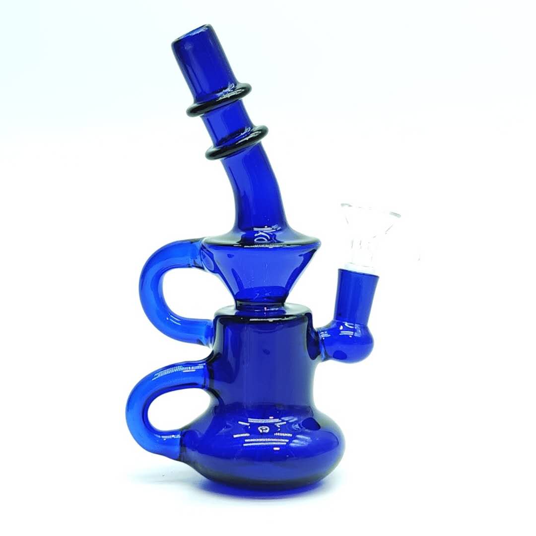 8" inch Mini Recycler Glass Bong Super Supplys Inc Blue